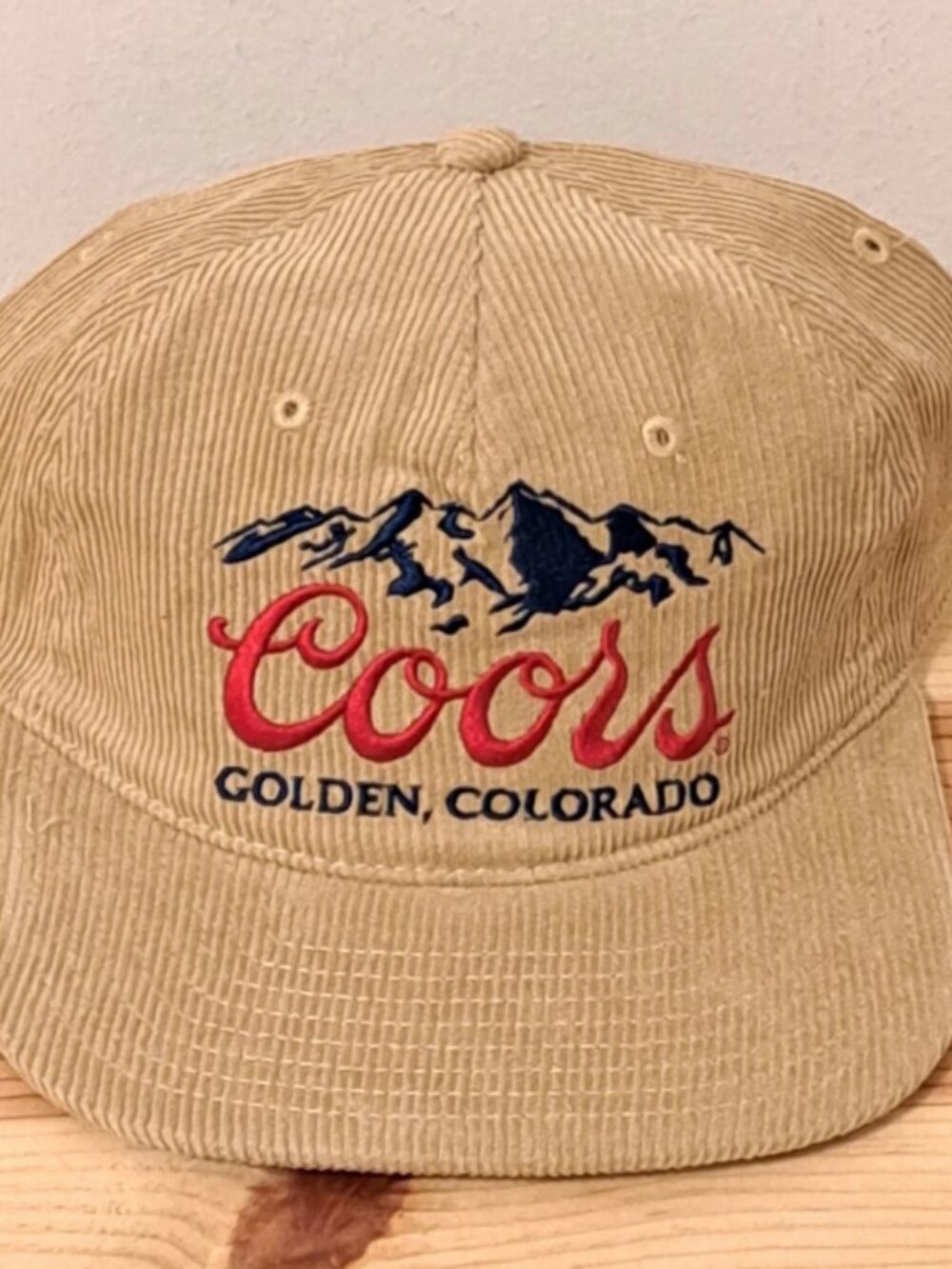 Coors Logo Golder Colorado Corduroy Trucker /Baseball Tan Snap Back Cap NWT